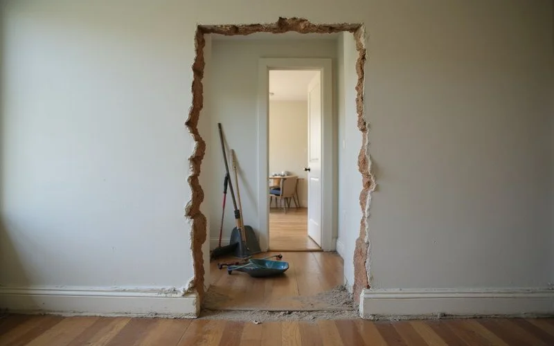 Gap opening between an interior wall and a hardwood floor in an older bungalow