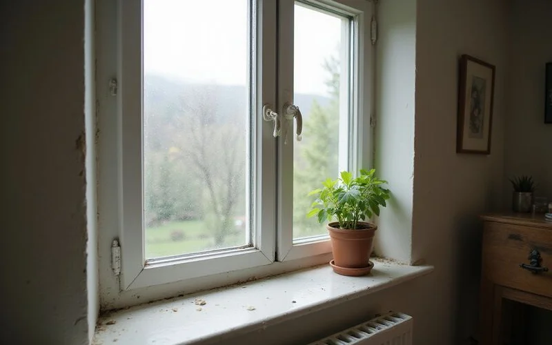 Window sash that will not fully close with a visible gap at one corner of the frame